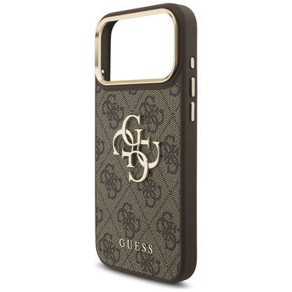 Funda para Apple iPhone 18 Pro Max / 17 Pro Max, Guess, Big 4G Classic Logo & Big Strap Metal Buttons, marrón