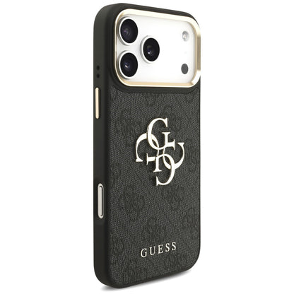 Funda para Apple iPhone 18 Pro Max / 17 Pro Max, Guess, Big 4G Classic Logo & Big Strap Metal Buttons, negra