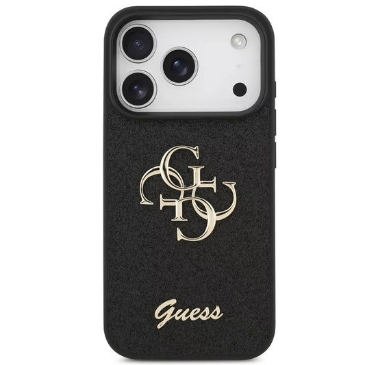 Funda para Apple iPhone 18 Pro Max / 17 Pro Max, Guess, Fixed Glitter Big 4G, Negra