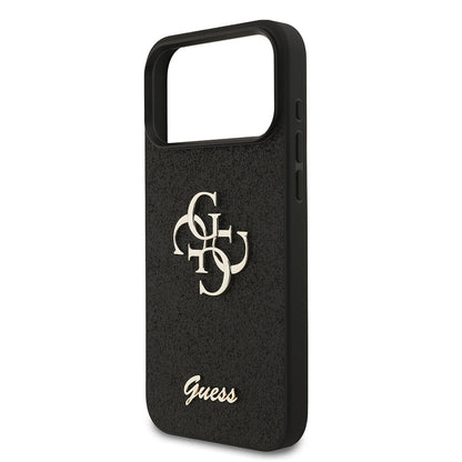 Funda para Apple iPhone 18 Pro Max / 17 Pro Max, Guess, Fixed Glitter Big 4G, Negra