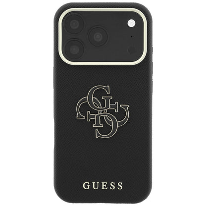 Funda para Apple iPhone 18 Pro Max / 17 Pro Max, Guess, Logo Grande de Resina Granulada, Negra