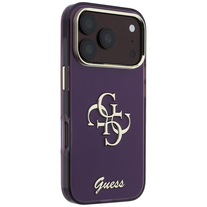 Funda para Apple iPhone 18 Pro Max / 17 Pro Max, Guess, IML 4G Metal Script, Burdeos