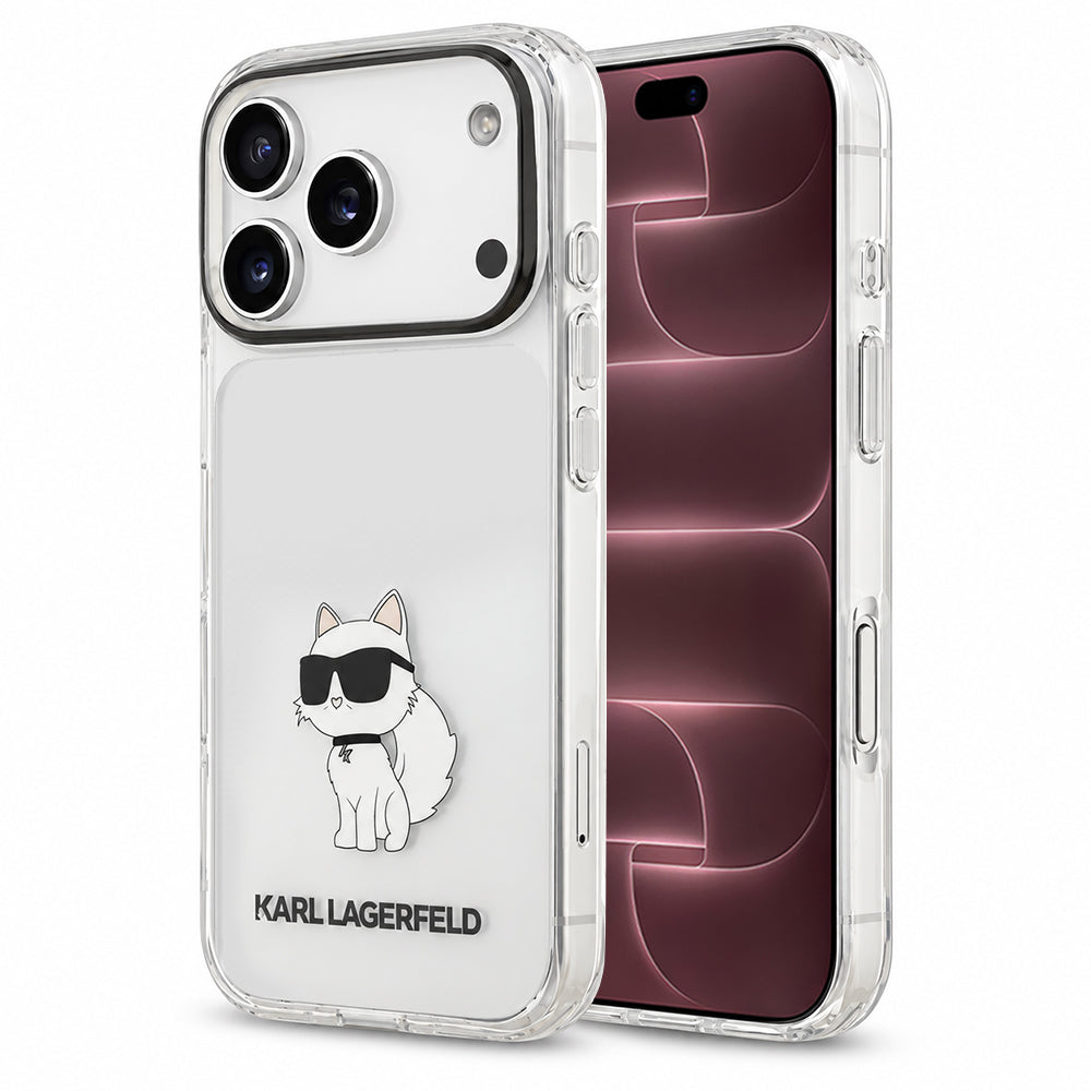 Funda para Apple iPhone 18 Pro Max / 17 Pro Max, Karl Lagerfeld, IML Choupette NFT, Transparente