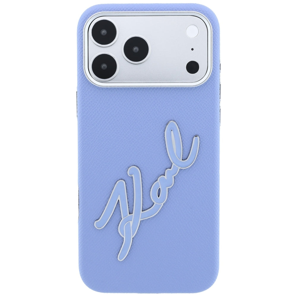 Funda para Apple iPhone 18 Pro Max / 17 Pro Max, Karl Lagerfeld, Logo de Resina Grande Suave, Azul
