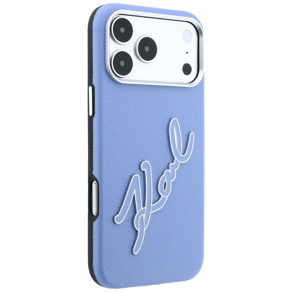 Funda para Apple iPhone 18 Pro Max / 17 Pro Max, Karl Lagerfeld, Logo de Resina Grande Suave, Azul