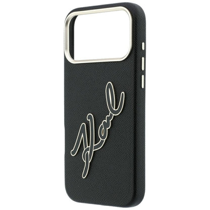 Funda para Apple iPhone 18 Pro Max / 17 Pro Max, Karl Lagerfeld, Logo de Resina Grande Suave, Negra