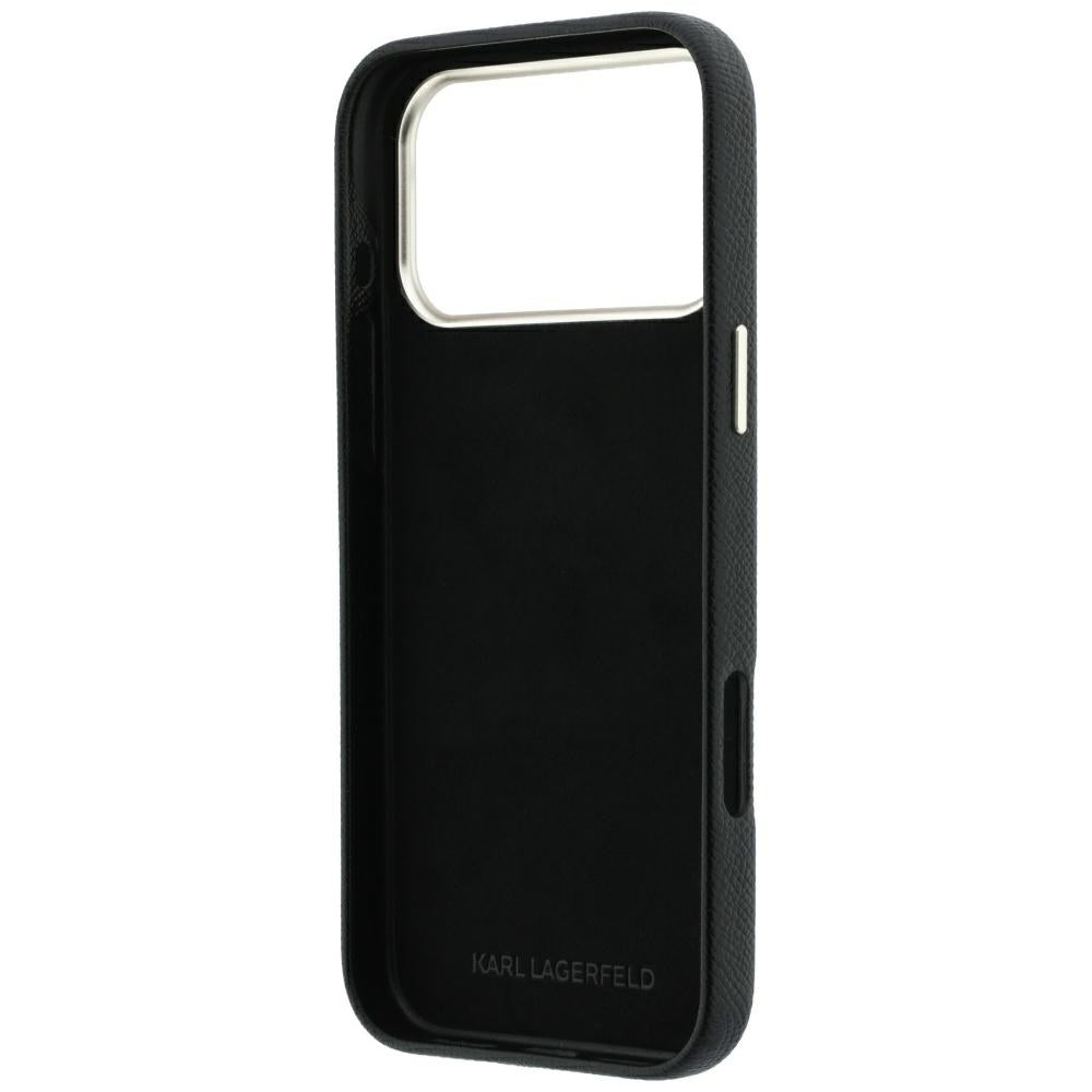 Funda para Apple iPhone 18 Pro Max / 17 Pro Max, Karl Lagerfeld, Logo de Resina Grande Suave, Negra