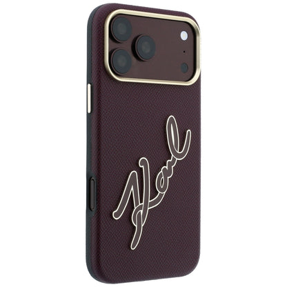 Funda para Apple iPhone 18 Pro Max / 17 Pro Max, Karl Lagerfeld, Logo de Resina Grande Suave, Burdeos