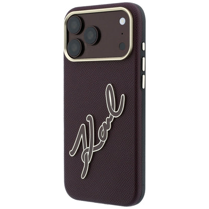 Funda para Apple iPhone 18 Pro Max / 17 Pro Max, Karl Lagerfeld, Logo de Resina Grande Suave, Burdeos