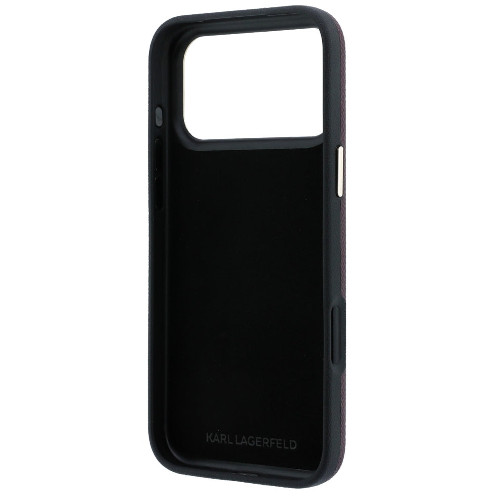 Funda para Apple iPhone 18 Pro Max / 17 Pro Max, Karl Lagerfeld, Logo de Resina Grande Suave, Burdeos