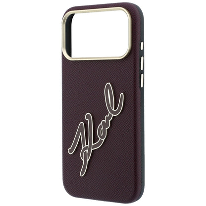 Funda para Apple iPhone 18 Pro Max / 17 Pro Max, Karl Lagerfeld, Logo de Resina Grande Suave, Burdeos