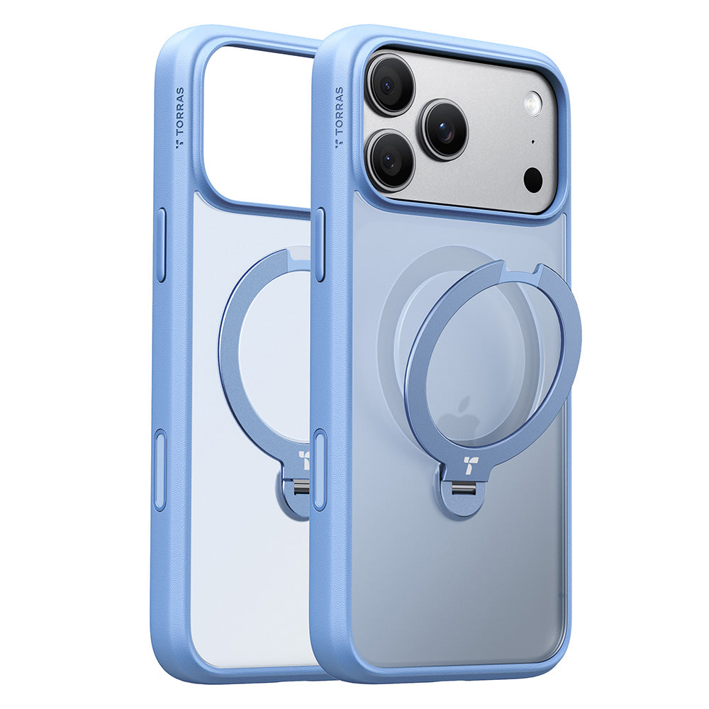 Funda MagSafe para Apple iPhone 18 Pro Max / 17 Pro Max, Torras, Ostand Spin, Azul