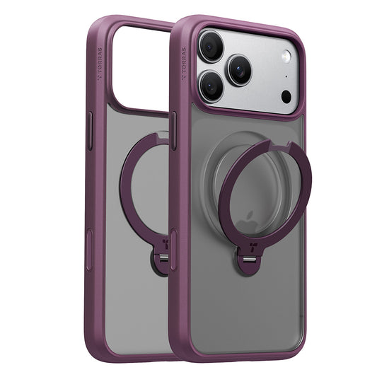Funda MagSafe para Apple iPhone 18 Pro Max / 17 Pro Max, Torras, Ostand Spin, Morado