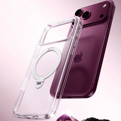 Funda MagSafe para Apple iPhone 18 Pro Max / 17 Pro Max, Torras, Ostand Spin, Transparente