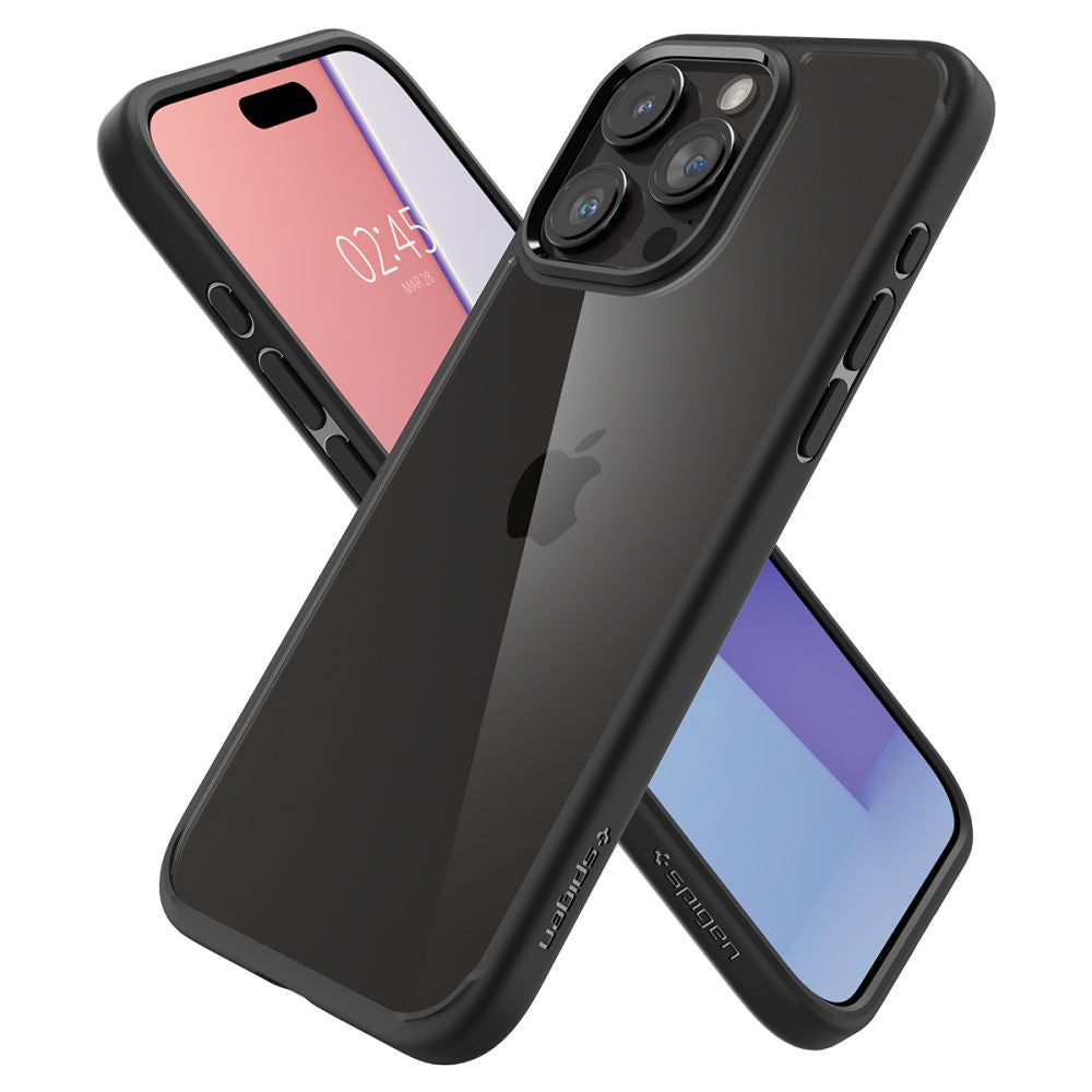 Funda para Apple iPhone 15 Pro, Spigen, Ultra Hybrid, Negro ACS06713