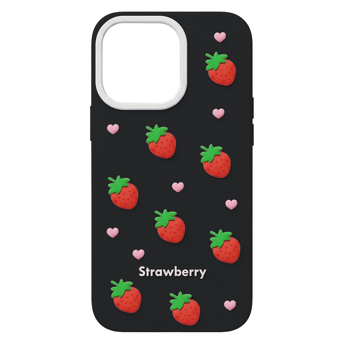Funda para Apple iPhone 16 Pro, OEM, Strawberry, Negra