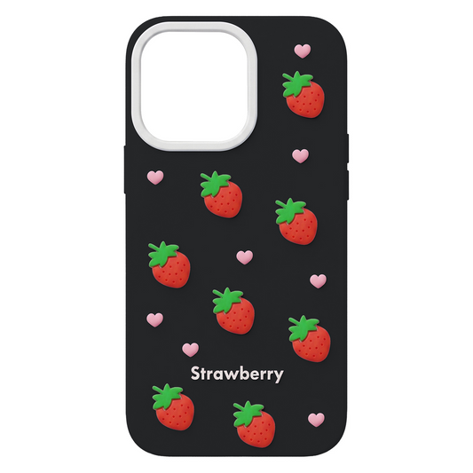 Funda para Apple iPhone 17 Pro Max, OEM, Strawberry, Negra