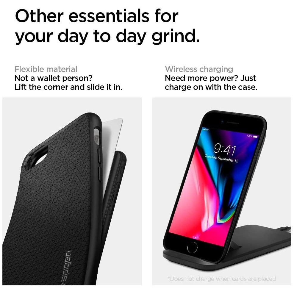 Funda para Apple iPhone SE (2022) / SE (2020) / 8 / 7, Spigen, Liquid Air, Negra 042CS20511