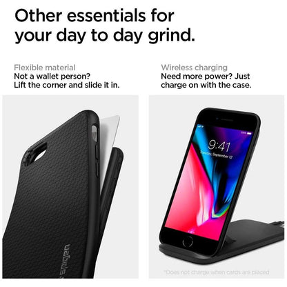 Funda para Apple iPhone SE (2022) / SE (2020) / 8 / 7, Spigen, Liquid Air, Negra 042CS20511