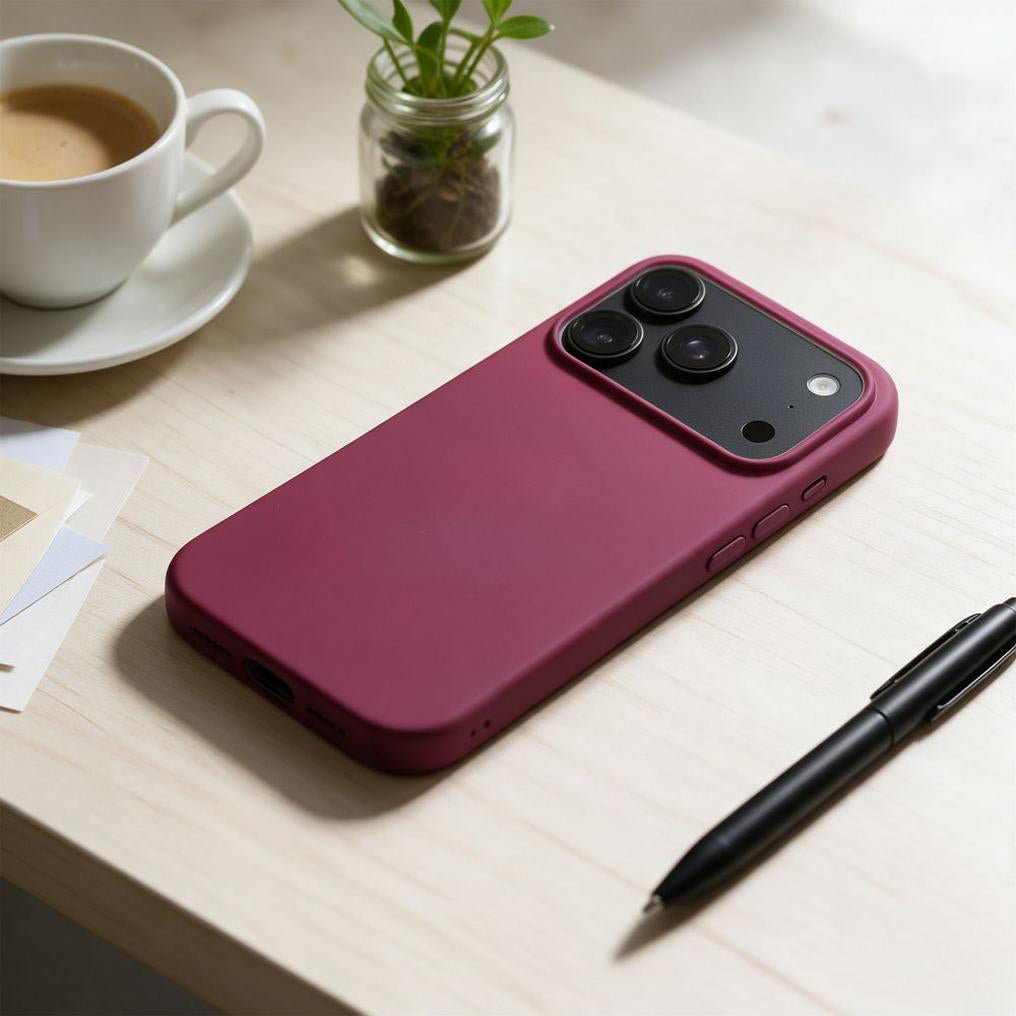 Funda para Apple iPhone 18 Pro Max / 17 Pro Max, OEM, silicona, burdeos