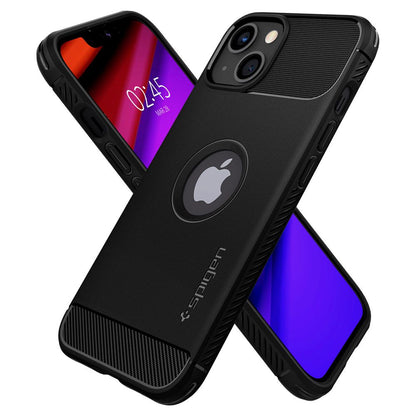 Funda para Apple iPhone 13, Spigen, Rugged Armor, Negra ACS03518