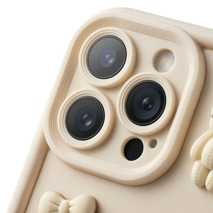 Funda para Apple iPhone 14, OEM, Ultra Trendy 3D Bear, Beige