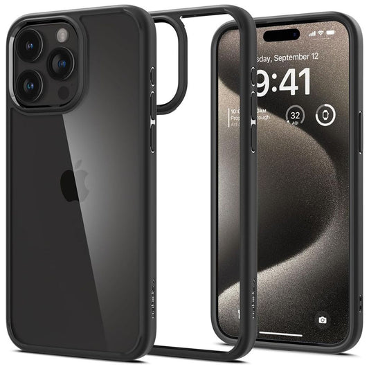 Funda para Apple iPhone 15 Pro, Spigen, Ultra Hybrid, Negro ACS06713