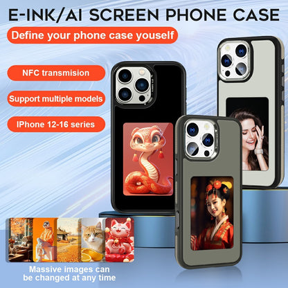 Funda para Apple iPhone 16 Pro, OEM, Pantalla Personalizada E-Ink (4 pulgadas), Blanca