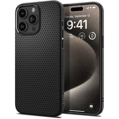 Funda para Apple iPhone 15 Pro Max, Spigen, Liquid Air Matte, Negro ACS06562 