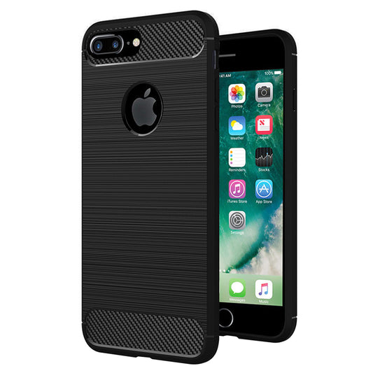 Funda para Apple iPhone 7 Plus, Techsuit, Carbono, Negra