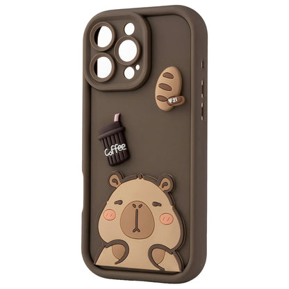 Case for Apple iPhone 13, OEM, Ultra Trendy 3D Capybara, Brown