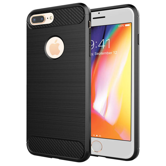 Funda para Apple iPhone 8 Plus, Techsuit, Carbono, Negra