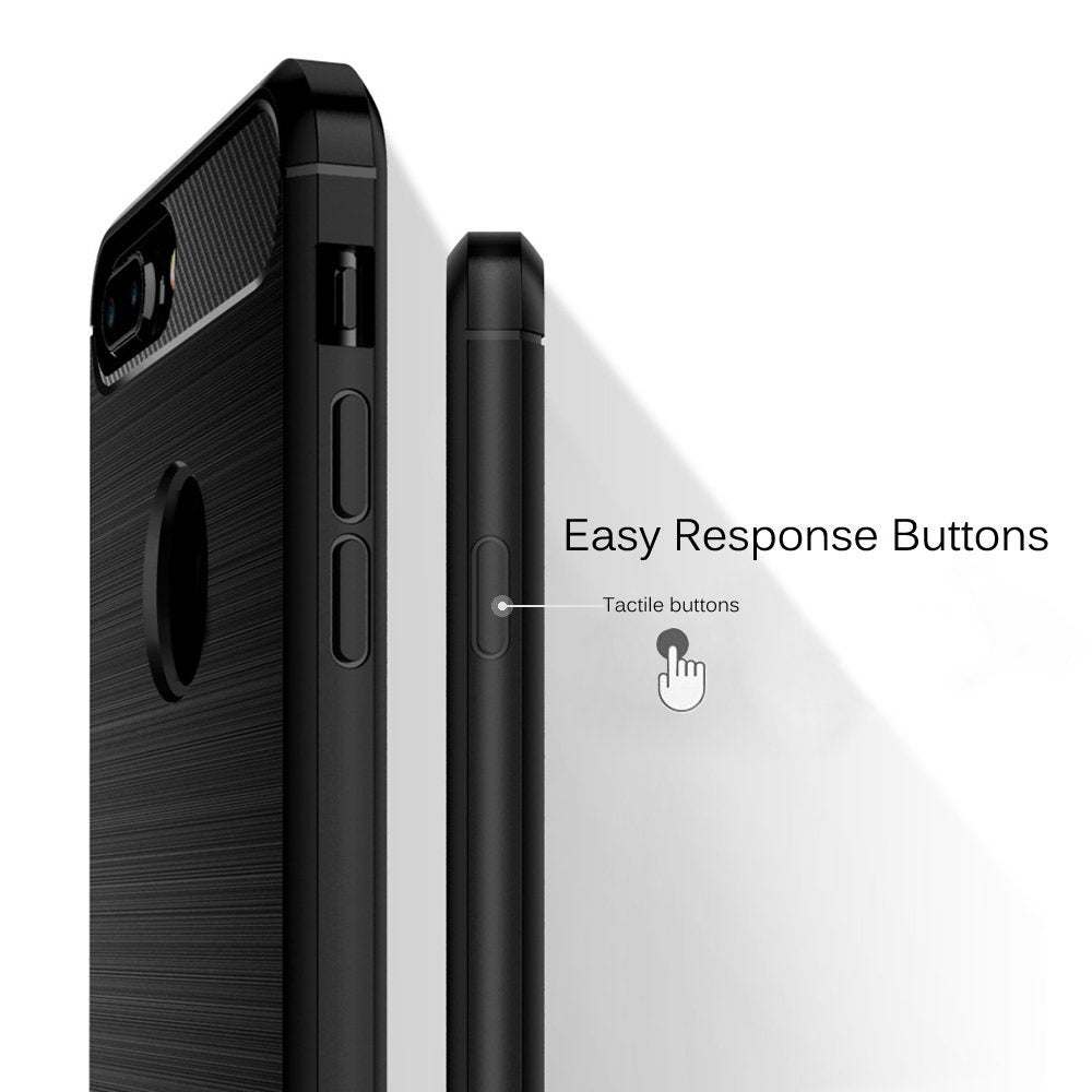 Funda para Apple iPhone 8 Plus, Techsuit, Carbono, Negra
