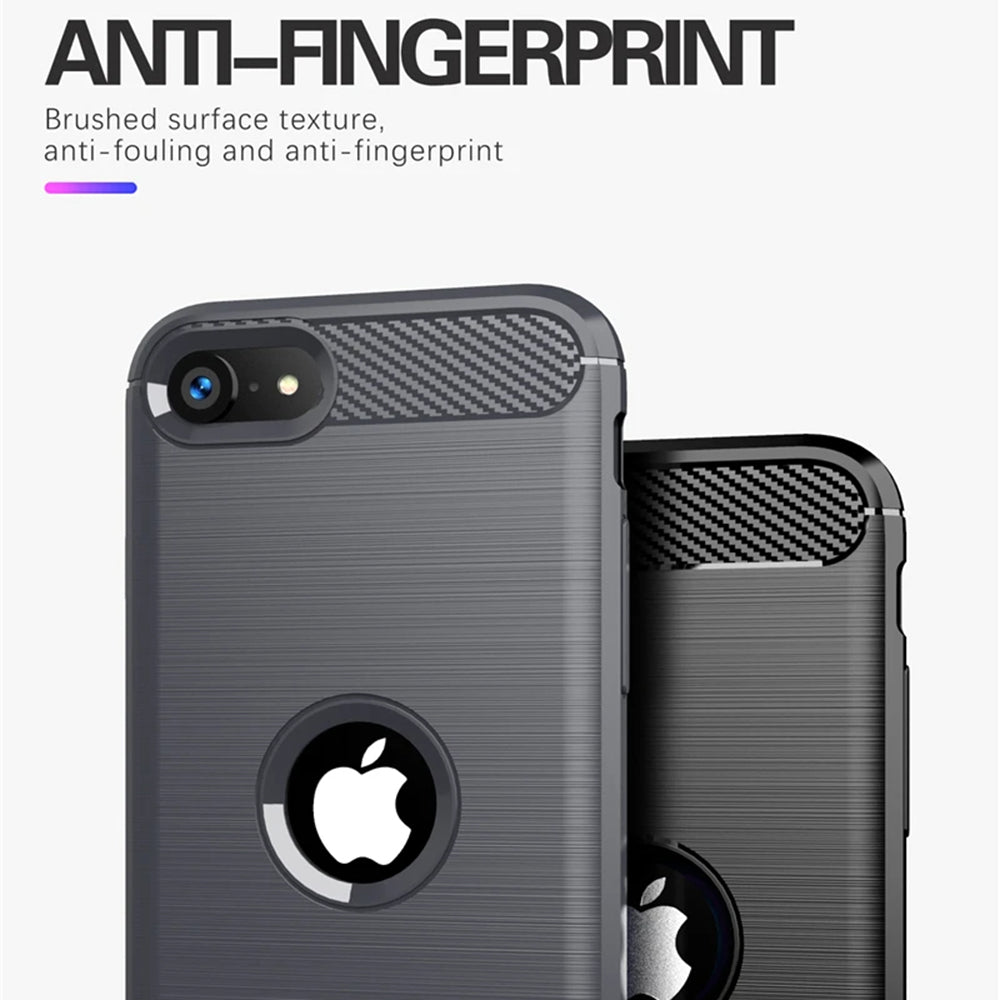 Funda para Apple iPhone SE (2022) / SE (2020), Techsuit, Carbono, Negra
