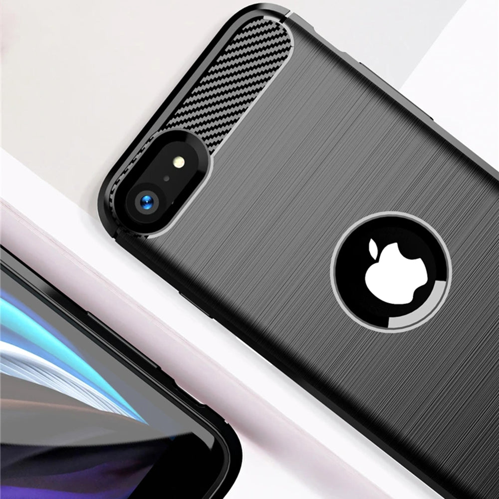 Funda para Apple iPhone SE (2022) / SE (2020), Techsuit, Carbono, Negra