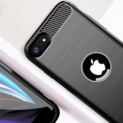 Funda para Apple iPhone SE (2022) / SE (2020), Techsuit, Carbono, Negra
