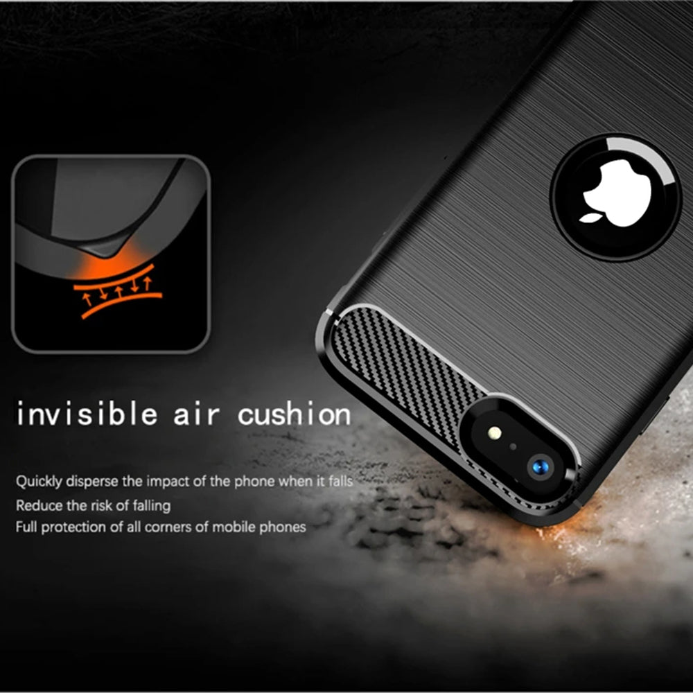Funda para Apple iPhone SE (2022) / SE (2020), Techsuit, Carbono, Negra