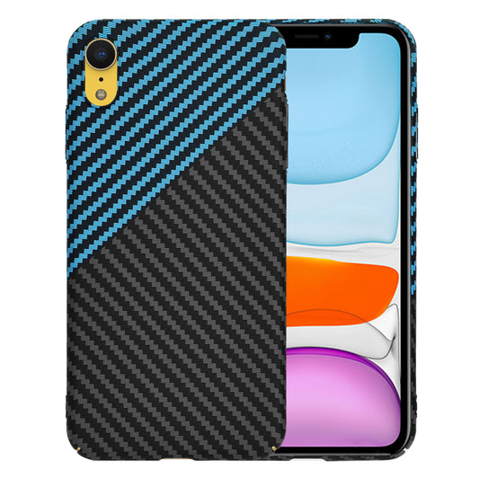Funda para Apple iPhone XR, Techsuit, Carbonite FiberShell, Negra Bleu