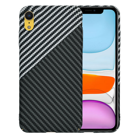 Funda para Apple iPhone XR, Techsuit, Carbonite FiberShell, Negra Gris