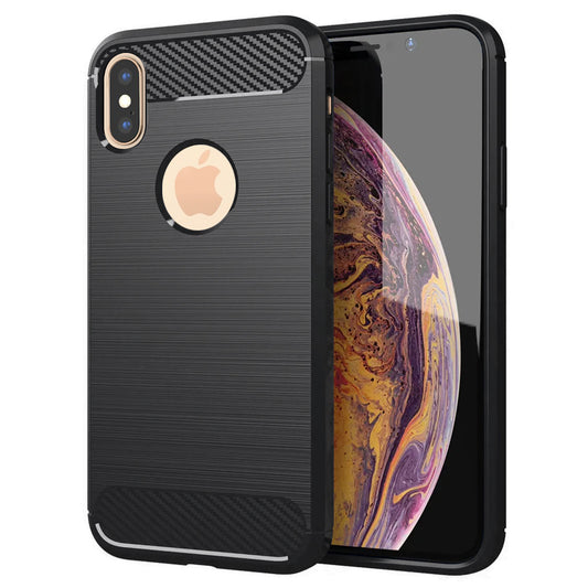 Funda para Apple iPhone XS Max, Techsuit, Carbono, Negra
