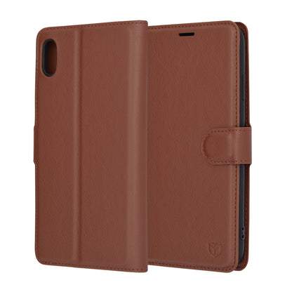 Case for Apple iPhone XS Max, Techsuit, Leather Folio, Brown