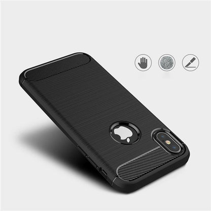Funda para Apple iPhone XS / X, Techsuit, Carbono, Negra