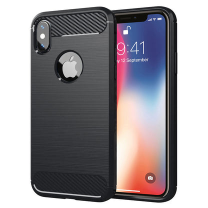 Funda para Apple iPhone XS / X, Techsuit, Carbono, Negra