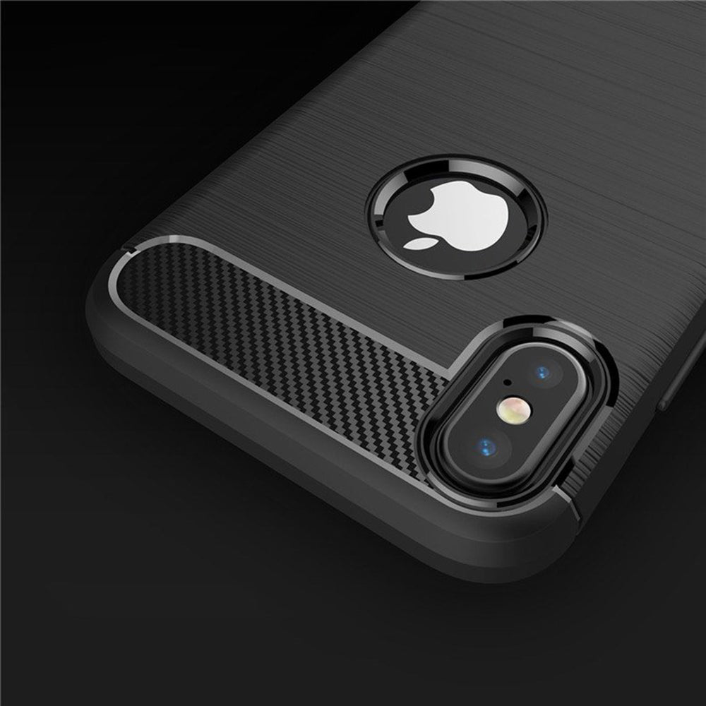 Funda para Apple iPhone XS / X, Techsuit, Carbono, Negra