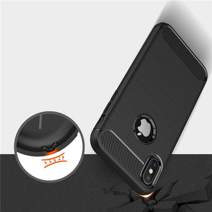 Funda para Apple iPhone XS / X, Techsuit, Carbono, Negra