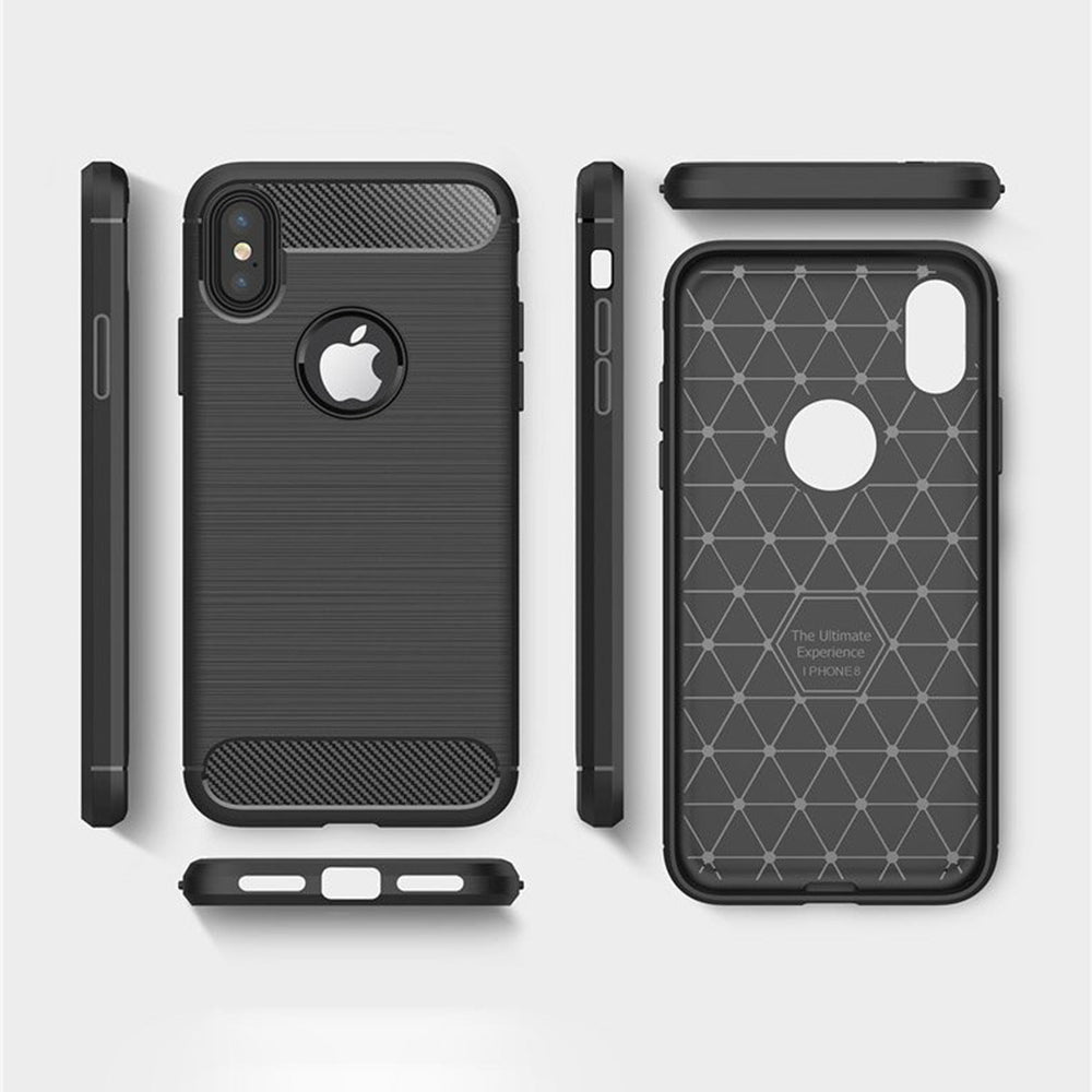 Funda para Apple iPhone XS / X, Techsuit, Carbono, Negra