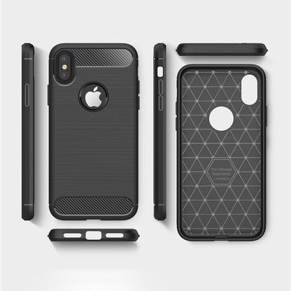 Funda para Apple iPhone XS / X, Techsuit, Carbono, Negra