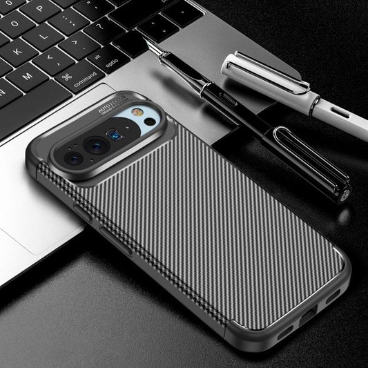 Funda para Google Pixel 10 Pro XL, Techsuit, Fibra de Carbon, Negra