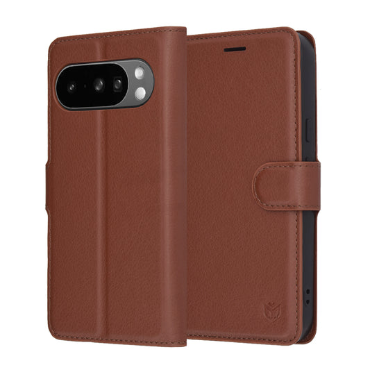 Funda para Google Pixel 10 Pro XL, Techsuit, Leather Folio, Marrón