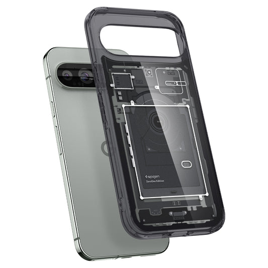 Funda para Google Pixel 9 Pro XL, Spigen, Ultra Hybrid Zero One, Negra ACS07722